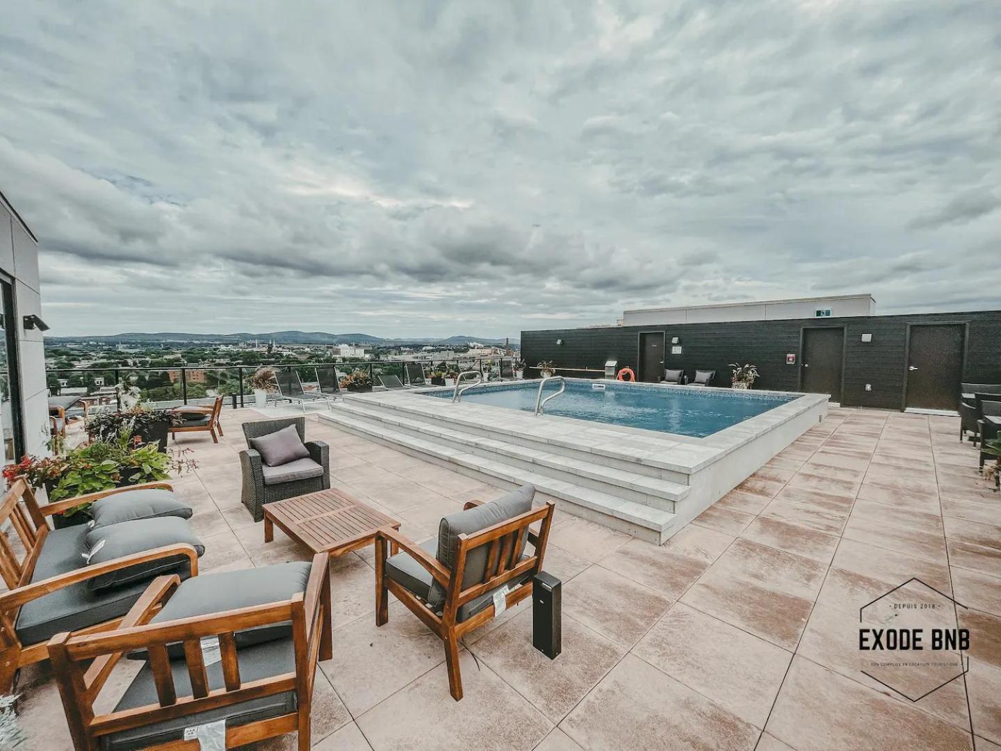 Quebec, Rustique Chic En Ville, Piscine Sur Le Toit Pour 2 A 6 Invites Esterno foto